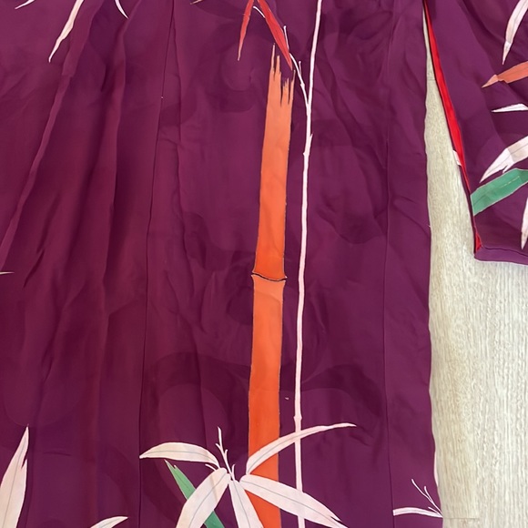 Vintage Japanese bamboo Kimono silk robe. - Picture 8 of 12